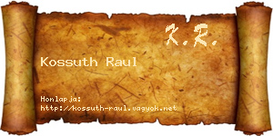 Kossuth Raul névjegykártya